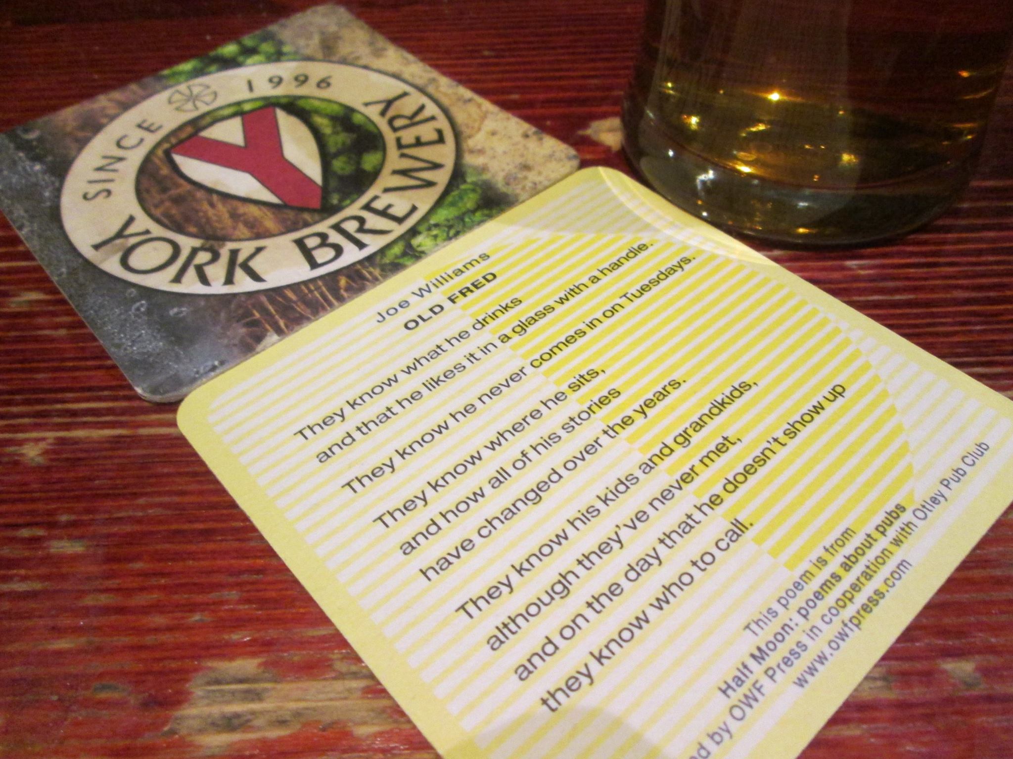 Old Fred beermat. Photo by Oz Hardwick.